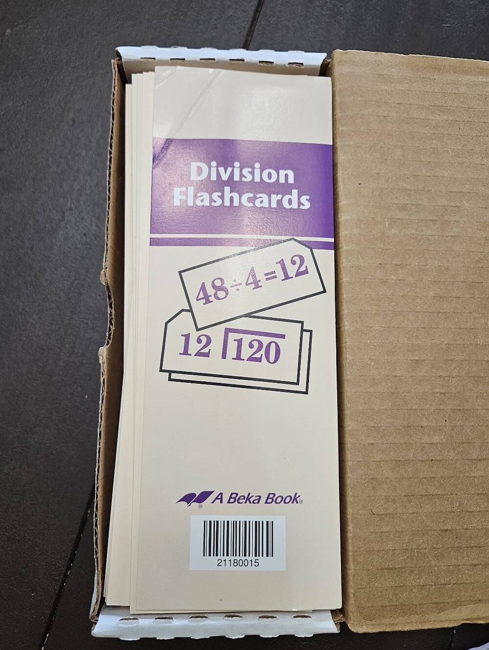 Division Flashcards - Cream and Purple